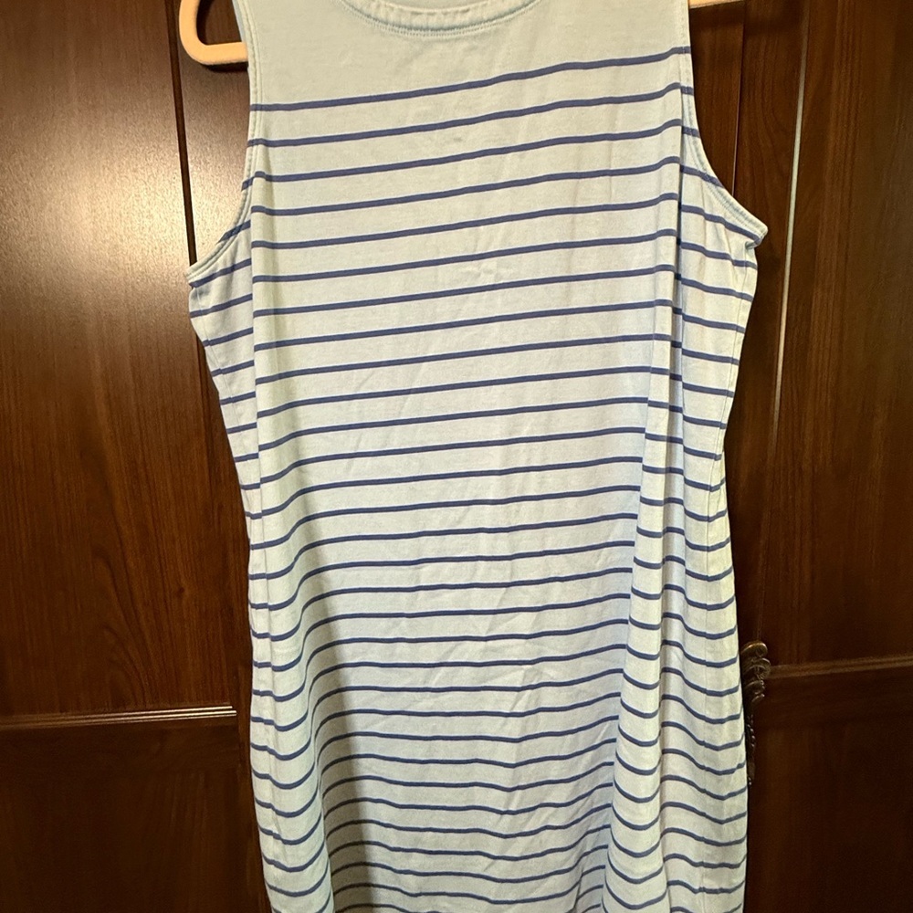 Vineyard Vines Light Blue and Navy Striped Sleeveless Dress - Picture 6 of 6